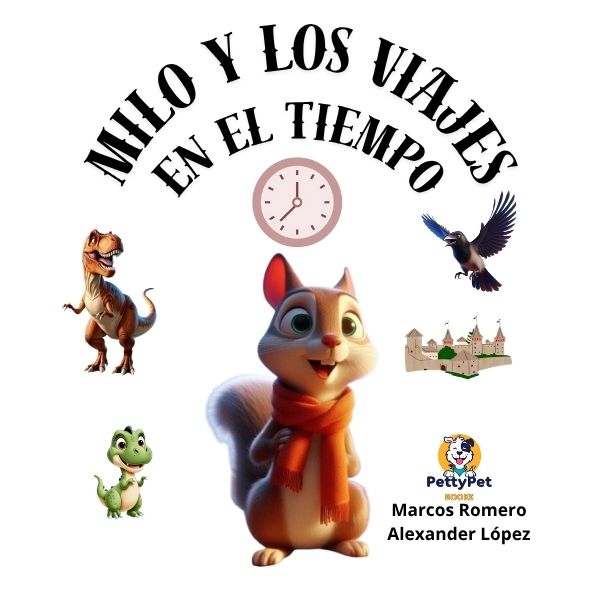 Los Viajes de Milo Plantilla en formato carta del libro imprimible “Milo y los viajes en el tiempo” con portada e interior para colorear
