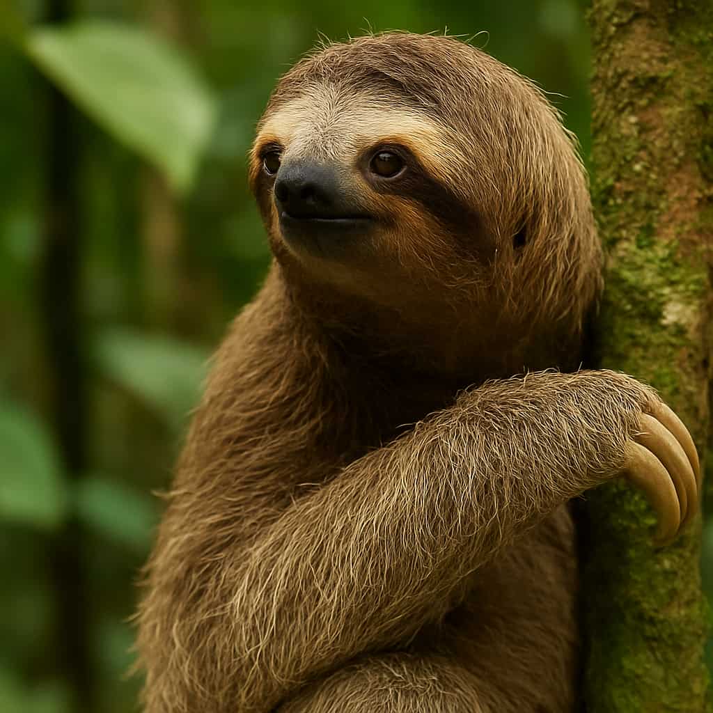 Perezoso de tres dedos: 6 curiosidades que te harán verlo con otros ojos Detalle anatómico del perezoso de tres dedos mostrando sus garras y rostro