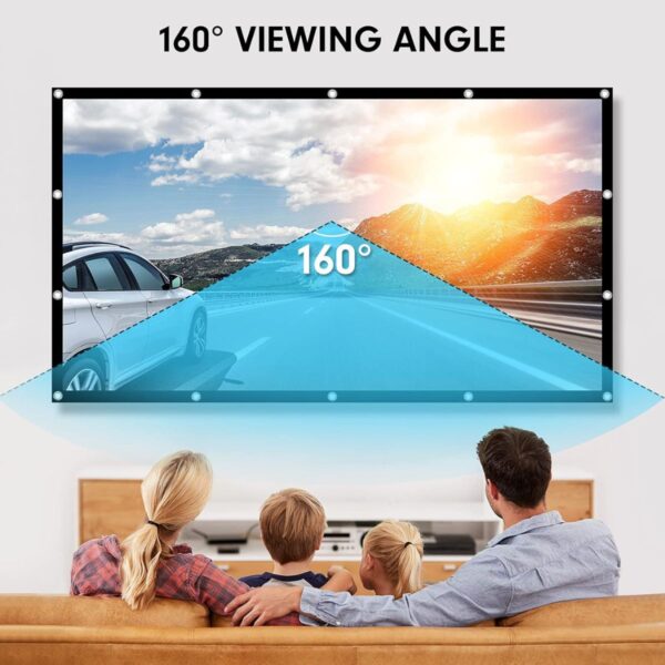 Pantalla proyector 120 pulgadas Osoeri. 16:9 HD antiarrugas plegable portátil lavable – Pantalla de proyección de doble cara para cine en casa y exteriores