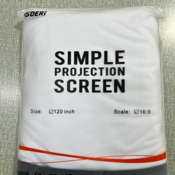 Pantalla proyector 120 pulgadas Osoeri. 16:9 HD antiarrugas plegable portátil lavable – Pantalla de proyección de doble cara para cine en casa y exteriores