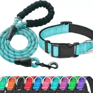 Collar Reflectante para Perros con Correa Incluida – Ajustable, Acolchado y Transpirable