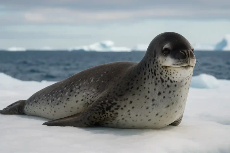 Foca Leopardo: Descubre los 10 Secretos Más Terroríficos del Depredador Antártico Foca leopardo descansando sobre el hielo en la Antártida