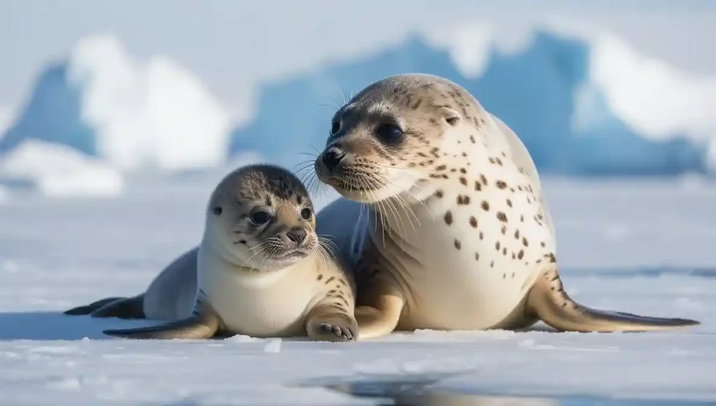Foca Leopardo: Descubre los 10 Secretos Más Terroríficos del Depredador Antártico Cachorro de foca leopardo con su madre