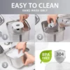 Veken Fuente de Agua para Gatos y Perros de Acero Inoxidable – Automática con Filtros de Repuesto y Alfombrilla de Silicona