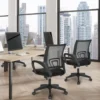 NEO- Silla de Oficina Ergonómica de Malla Azul con Soporte Lumbar y Asiento Acolchado