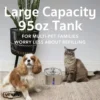 Veken Fuente de Agua para Gatos y Perros de Acero Inoxidable – Automática con Filtros de Repuesto y Alfombrilla de Silicona