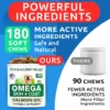 BARK&SPARK Omega 3 para Perros – 180 Golosinas de Aceite de Pescado | Salud de Piel, Pelaje y Articulaciones