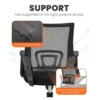 NEO- Silla de Oficina Ergonómica de Malla Azul con Soporte Lumbar y Asiento Acolchado