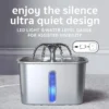 Veken Fuente de Agua para Gatos y Perros de Acero Inoxidable – Automática con Filtros de Repuesto y Alfombrilla de Silicona