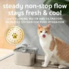 Veken Fuente de Agua para Gatos y Perros de Acero Inoxidable – Automática con Filtros de Repuesto y Alfombrilla de Silicona