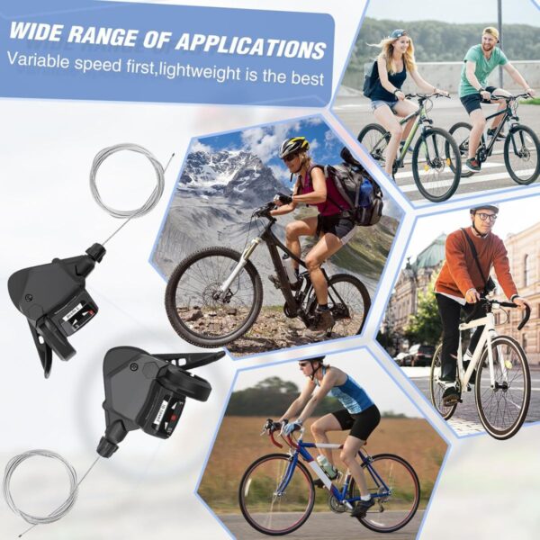 Par de Cambios de Bicicleta 3x10 Velocidades – Palancas de Cambio Izquierda y Derecha con Cables para MTB, Carretera y BMX