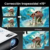 Mini proyector 4K HAPPRUN 2025 – Proyector portátil 1080P nativo con Bluetooth 5.1, compatible con TV Stick, smartphone, laptop, HDMI y USB