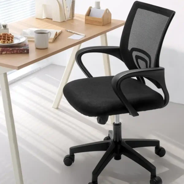 NEO- Silla de Oficina Ergonómica de Malla Azul con Soporte Lumbar y Asiento Acolchado