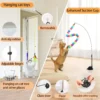 Juguete Interactivo para Gatos 4 en 1 – 12 Piezas con Cañas, Plumas y Accesorios para Puerta y Succión
