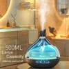 Difusor de aceites esenciales 16.9 fl oz (500 ml) con control remoto – Humidificador ultrasónico silencioso con luz LED de 14 colores y temporizador