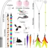 Juguete Interactivo para Gatos 4 en 1 – 12 Piezas con Cañas, Plumas y Accesorios para Puerta y Succión