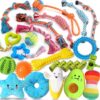 Pack de Juguetes para Cachorros – 25 Unidades- Mordedores, Peluches con Sonido, Pelota de Premios y Cuerdas Resistentes (Perros Pequeños)