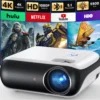 Mini proyector 4K HAPPRUN 2025 – Proyector portátil 1080P nativo con Bluetooth 5.1, compatible con TV Stick, smartphone, laptop, HDMI y USB