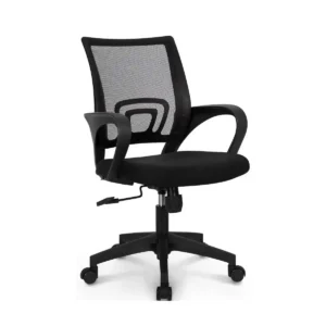 NEO- Silla de Oficina Ergonómica de Malla Azul con Soporte Lumbar y Asiento Acolchado