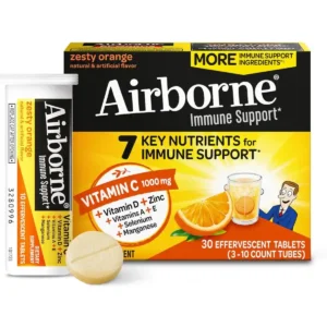 Comprimidos Efervescentes Airborne Sabor Naranja – Refuerzo Inmunológico con Vitamina C y Antioxidantes