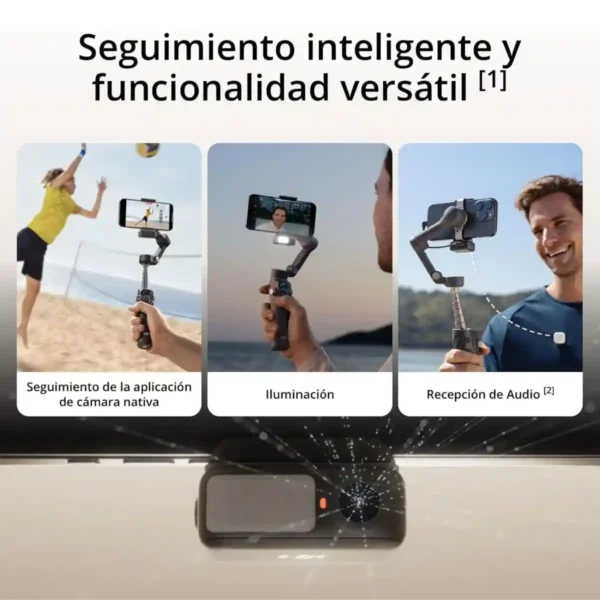Estabilizador DJI Osmo Mobile 7P para iPhone-Android con Seguimiento Inteligente y Trípode Integrado