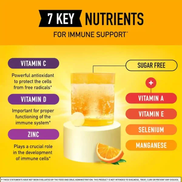 Comprimidos Efervescentes Airborne Sabor Naranja – Refuerzo Inmunológico con Vitamina C y Antioxidantes