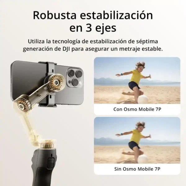 Estabilizador DJI Osmo Mobile 7P para iPhone-Android con Seguimiento Inteligente y Trípode Integrado