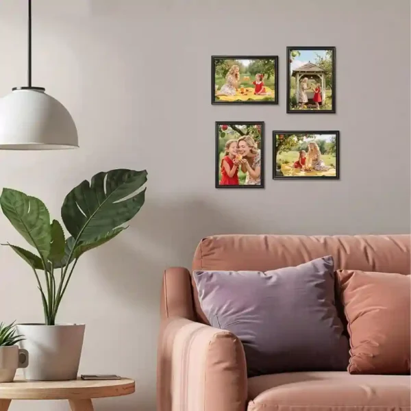 Ditwis Juego de 4 Marcos de Fotos 13x18 cm Negro: Decoración Clásica para Pared o Mesa