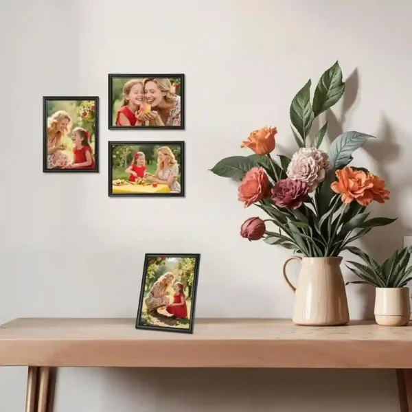 Ditwis Juego de 4 Marcos de Fotos 13x18 cm Negro: Decoración Clásica para Pared o Mesa