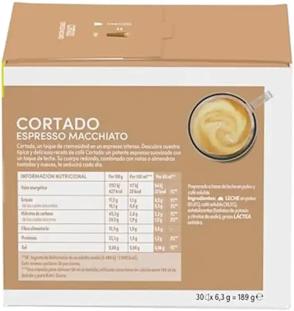 Cápsulas de Café NESCAFÉ Dolce Gusto Cortado: 90 Cápsulas de Café Intenso con Notas a Almendra Tostada
