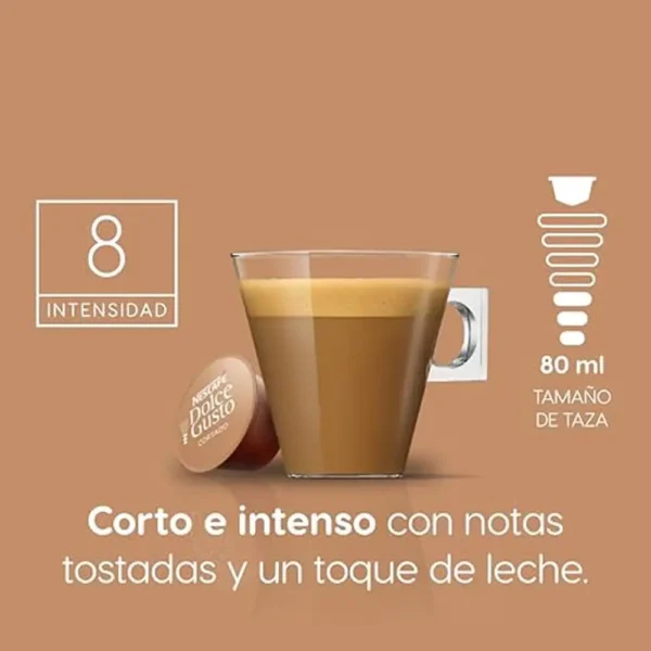 Cápsulas de Café NESCAFÉ Dolce Gusto Cortado: 90 Cápsulas de Café Intenso con Notas a Almendra Tostada